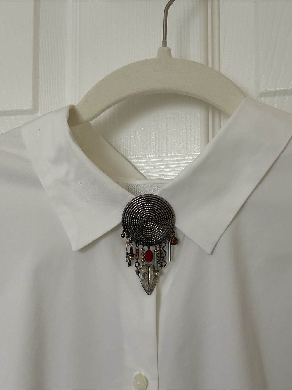 Decorative Silver-tone Button Cover
